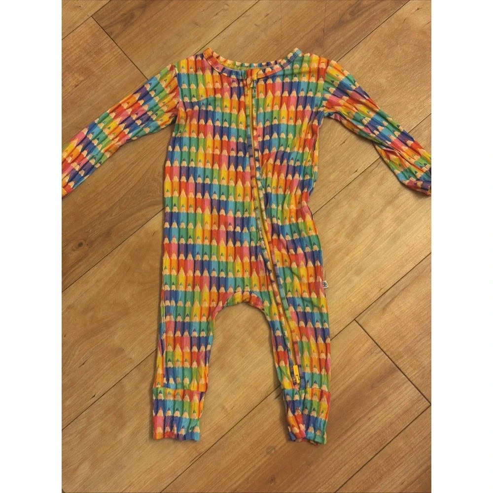 Little Bum Bums Baby Girls/boys 9-12 Months Colorful Pencils Bamboo Sleeper Pjs